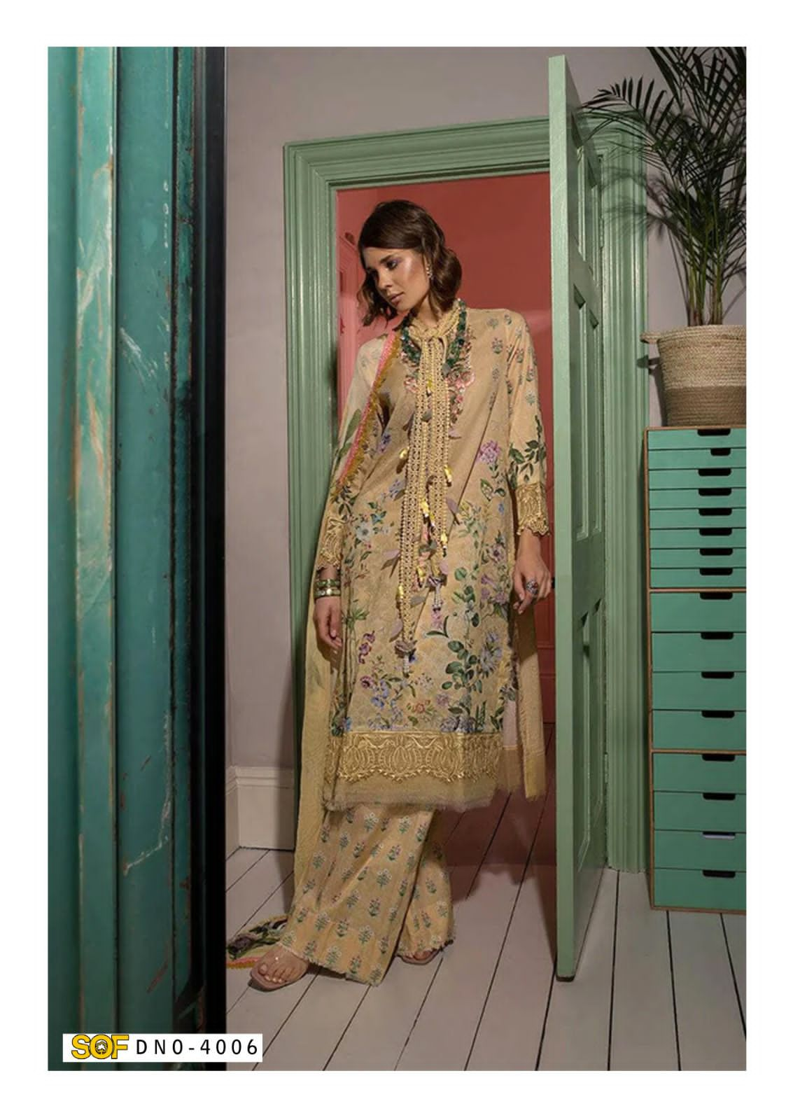 SHREE OM FAB ALIYA B VOL 4 LAWN KARACHI SUITS