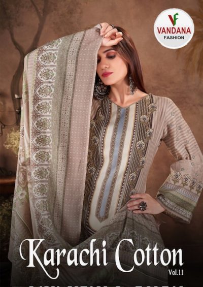 VANDANA FASHION KARACHI COTTON VOL 11 SUITS WHOLESALER