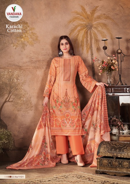 VANDANA FASHION KARACHI COTTON VOL 11 SUITS WHOLESALER