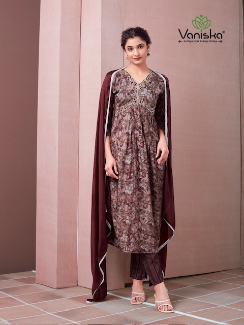 VANISKA FASHION RANI CHANDERI GOWN STYLE KURTI