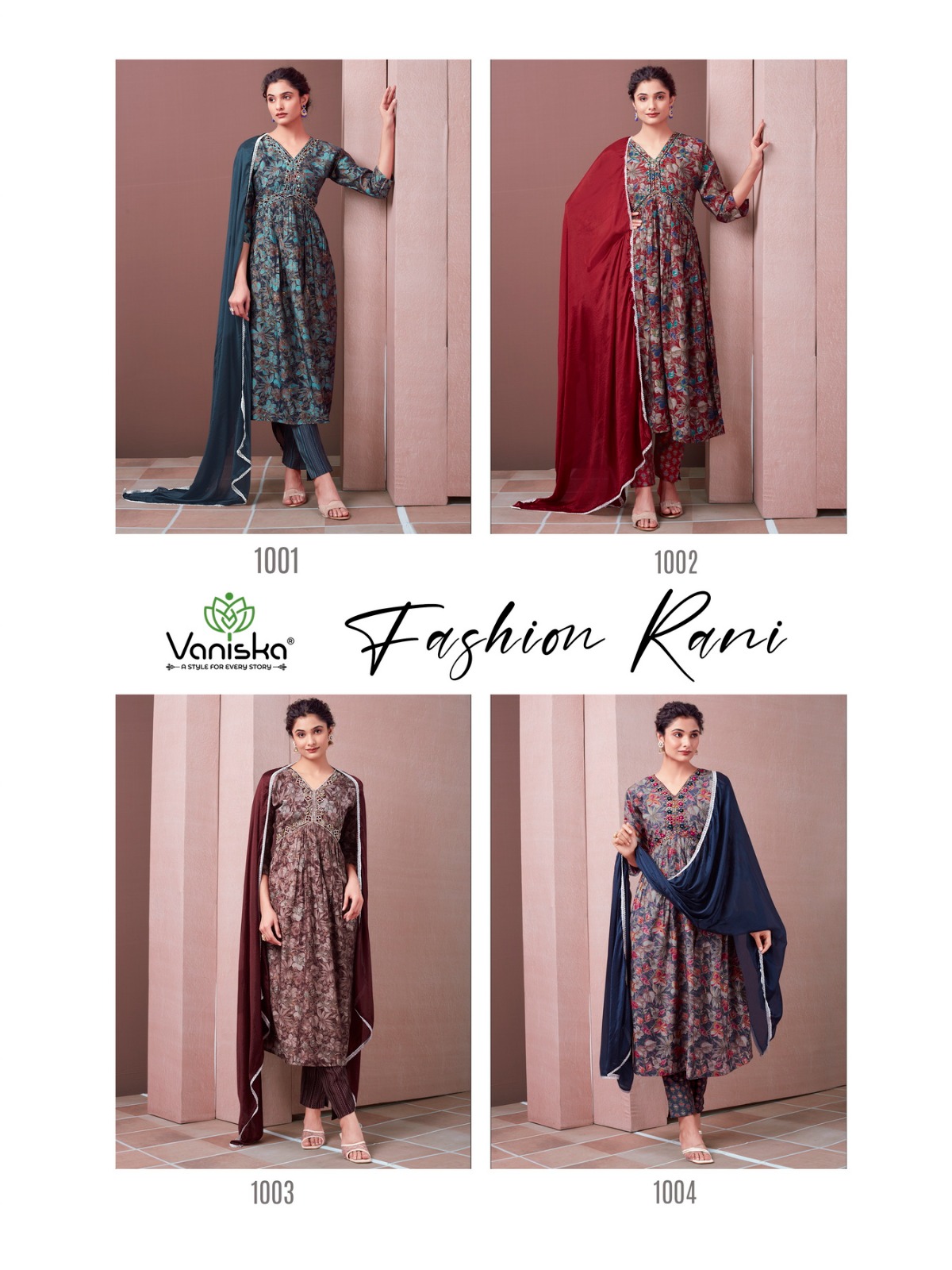 VANISKA FASHION RANI CHANDERI GOWN STYLE KURTI