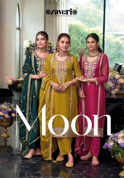 ZAVERI MOON DESIGNER ORGANZA EMBROIDERY SUITS