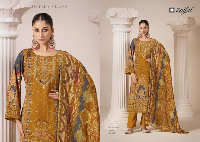 ZULFAT AAYAT VOL 2 REYON HAND WORK SUITS