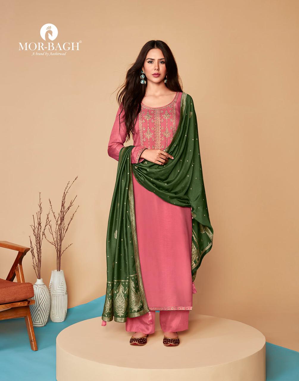 AASHIRWAD MOR BAGH SAARAS SILK SUITS CATALOGUE