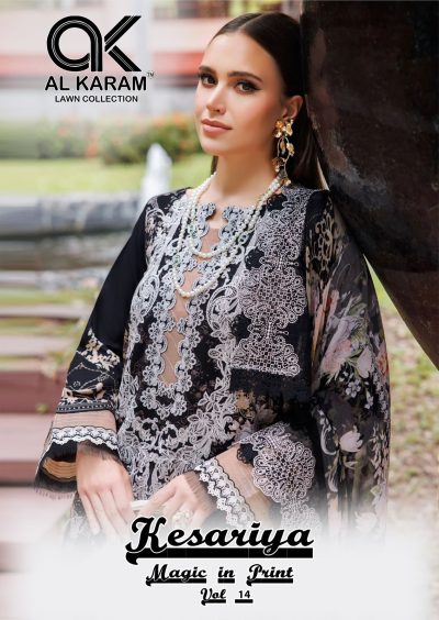 AL KARAM KESARIYA VOL 14 LAWN KARACHI SUITS