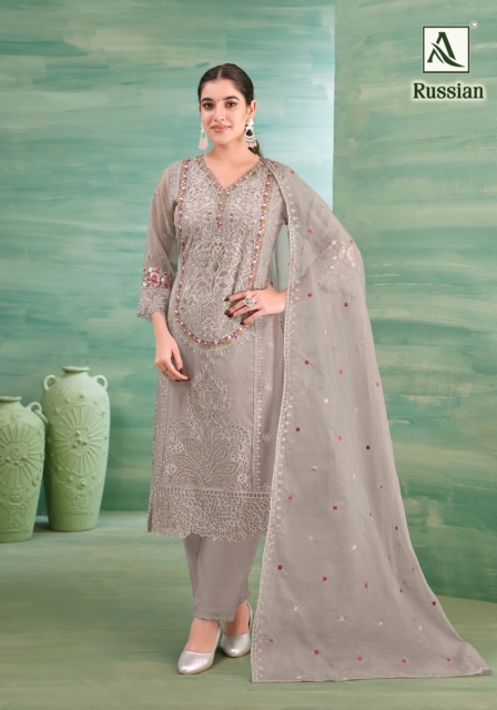 ALOK SUITS RUSSIAN PURE ORGANZA SUITS CATALOG