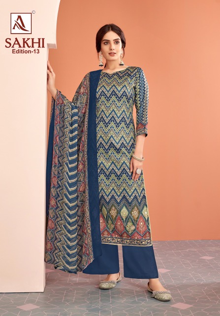 ALOK SUITS SAKHI EDITION 13 PURE ZAM SUITS CATALOGUE