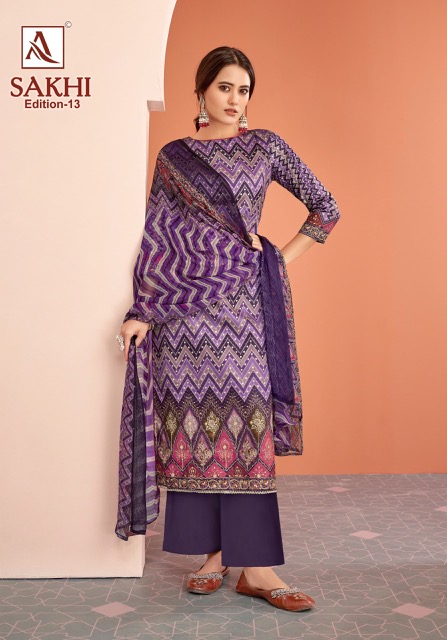 ALOK SUITS SAKHI EDITION 13 PURE ZAM SUITS CATALOGUE