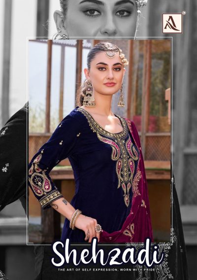 ALOK SUITS SHEHZADI VELVET WINTER SUITS CATALOGUE