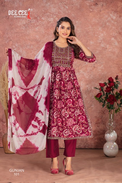 DEE CEE GUNJAN NYRA CUT KURTIS LATEST CATALOG