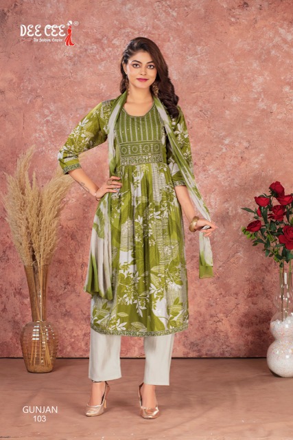 DEE CEE GUNJAN NYRA CUT KURTIS LATEST CATALOG