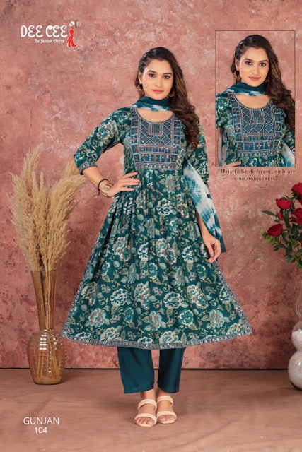 DEE CEE GUNJAN NYRA CUT KURTIS LATEST CATALOG