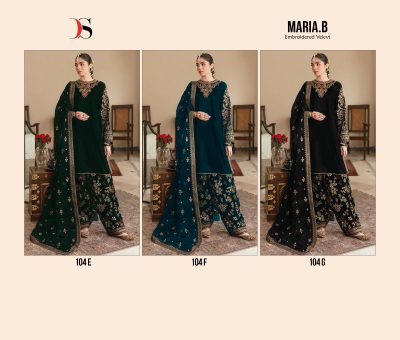 DEEPSY SUITS MARIA B EMBROIDERED VELVET WINTER SUITS