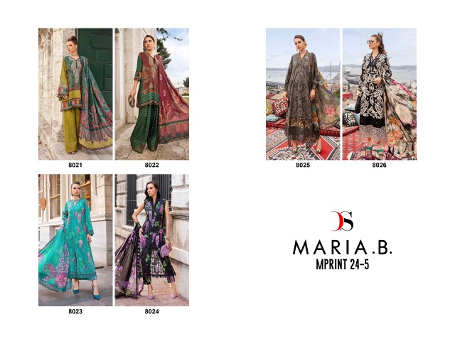 DEEPSY SUITS MARIA B M PRINT 24-5 PAKISTANI SUITS WHOLESALER