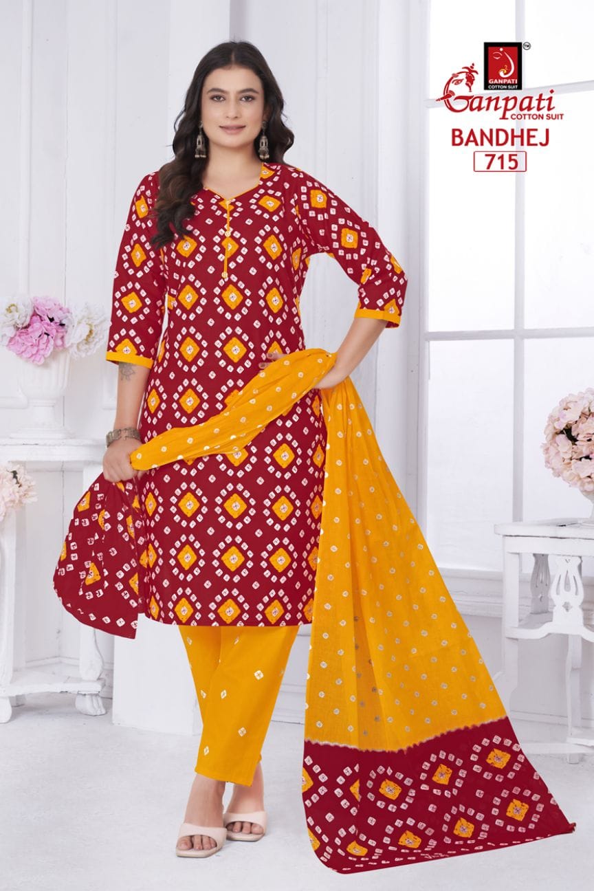 GANPATI BANDHANI VOL 7 READYMADE COTTON SUITS