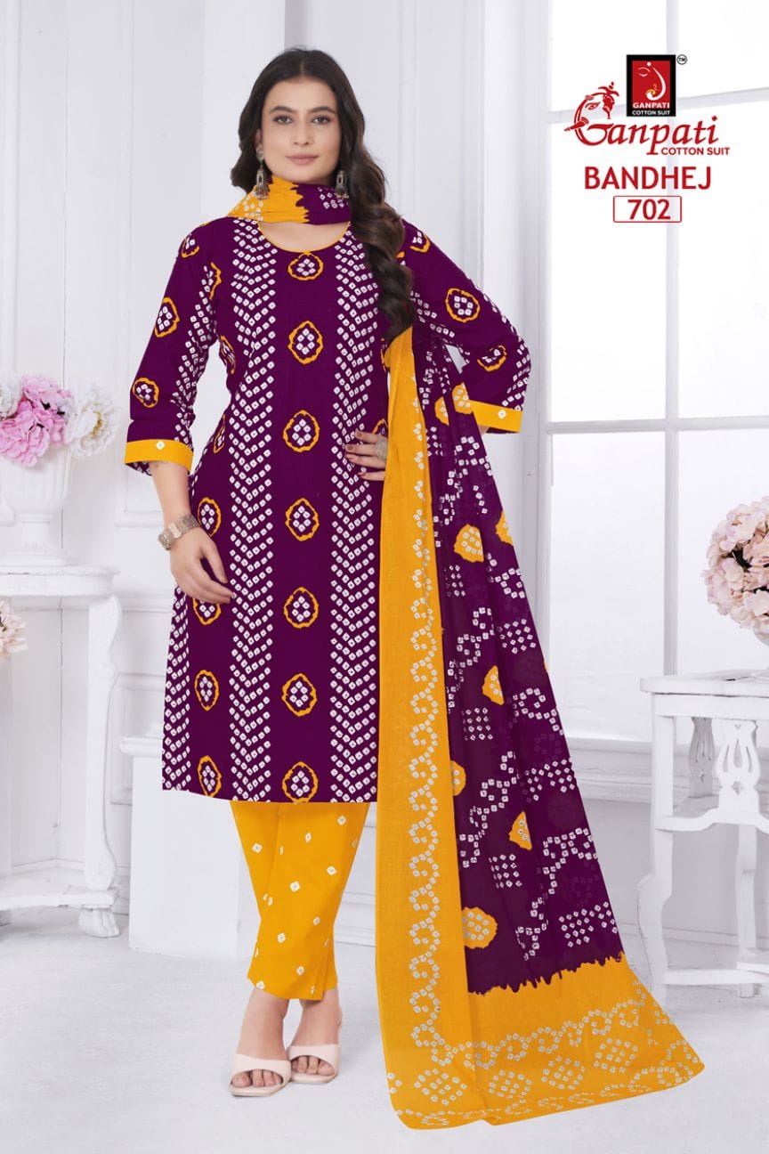 GANPATI BANDHANI VOL 7 READYMADE COTTON SUITS