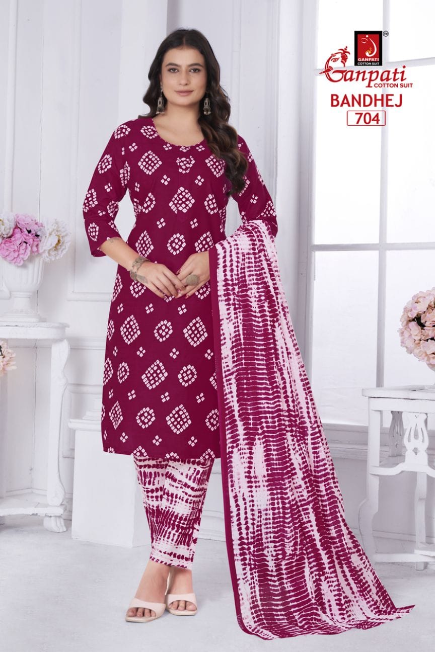 GANPATI BANDHANI VOL 7 READYMADE COTTON SUITS