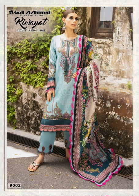 GULL AAHMED RIWAYAT VOL 9 COTTON KARACHI SUITS