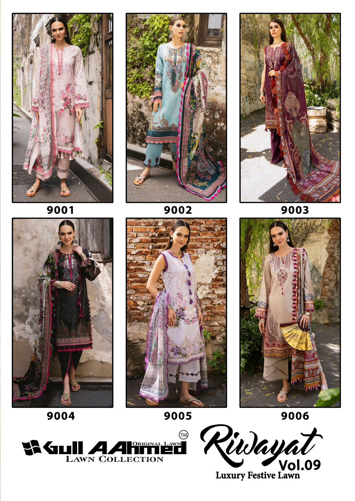 GULL AAHMED RIWAYAT VOL 9 COTTON KARACHI SUITS