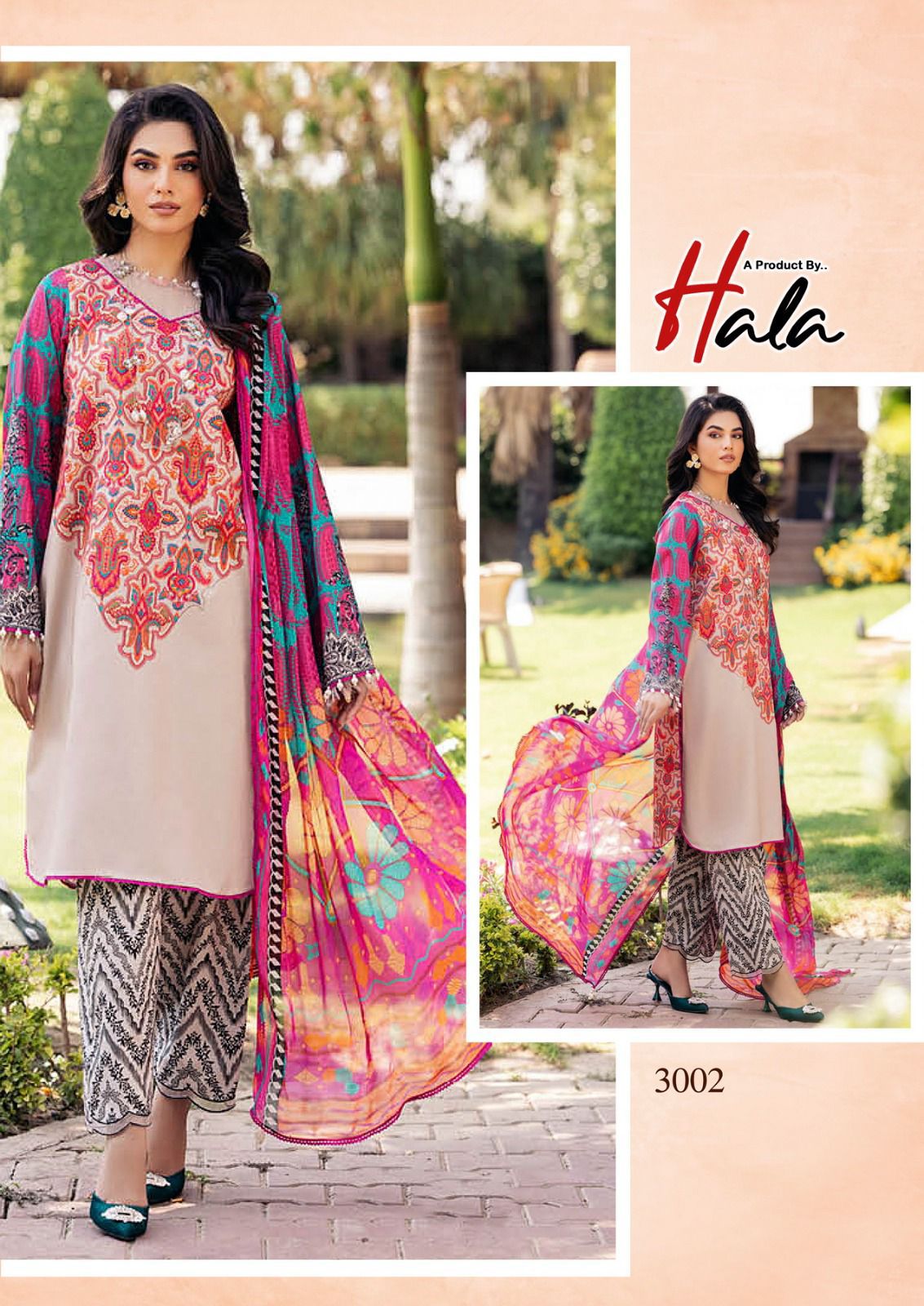 HALA HEZAL PURE COTTON KARACHI SUITS CATALOG