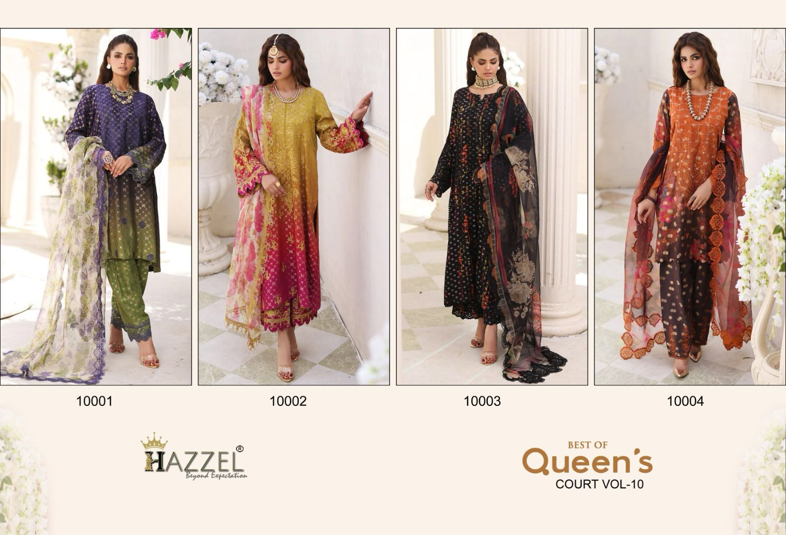 HAZZEL QUEEN COURT VOL 10 PAKISTANI COTTON SUITS