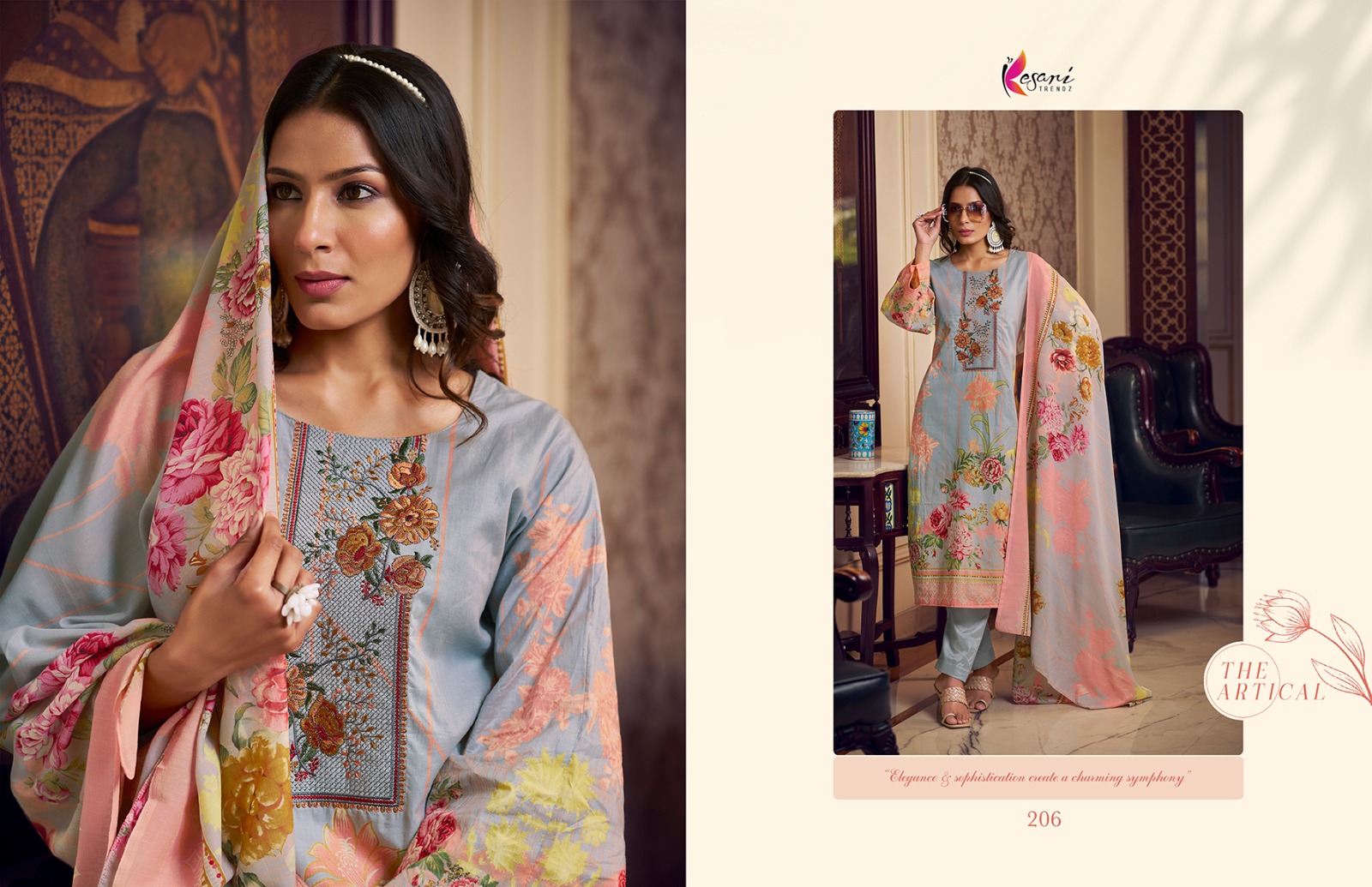 KESARI TRENDZ LIAYANA PURE LAWN PAKISTANI SUITS