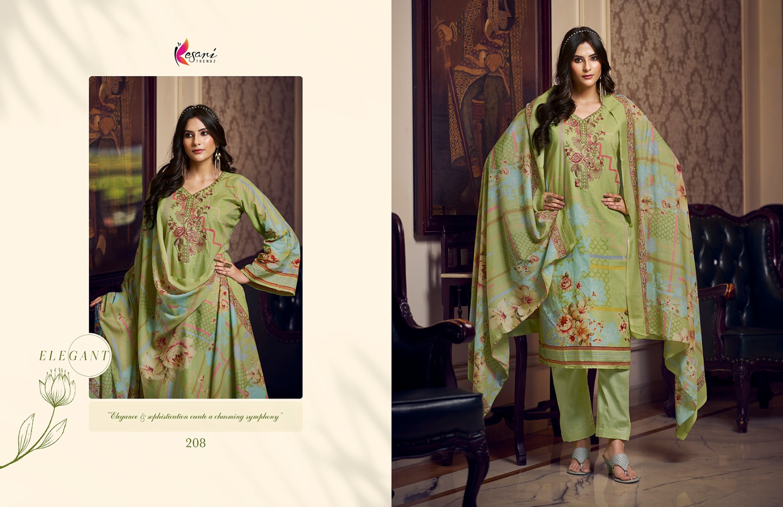 KESARI TRENDZ LIAYANA PURE LAWN PAKISTANI SUITS