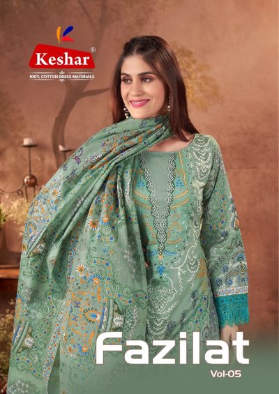 KESHAR FAZILAT VOL 5 KARACHI DRESS MATERIAL