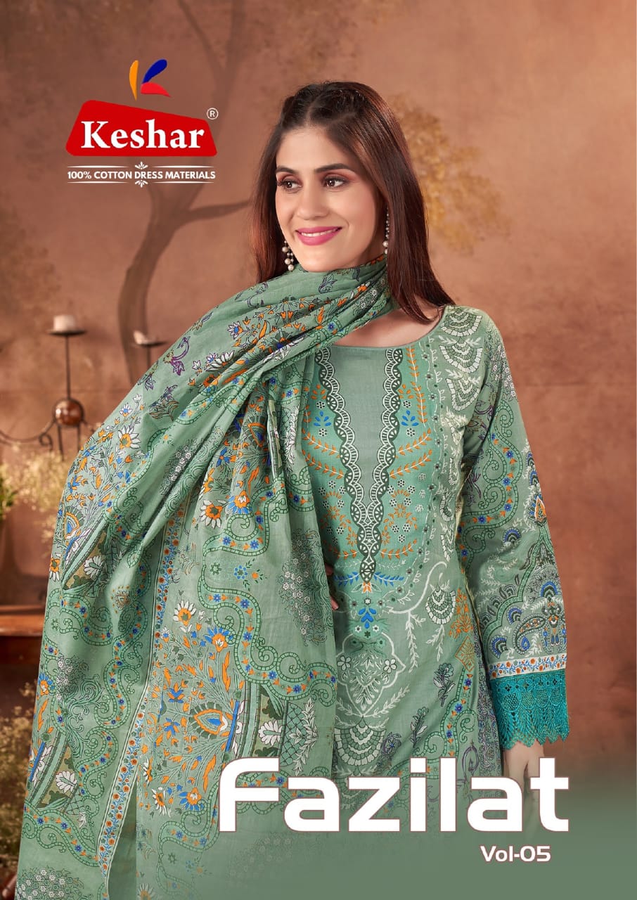 KESHAR FAZILAT VOL 5 KARACHI DRESS MATERIAL