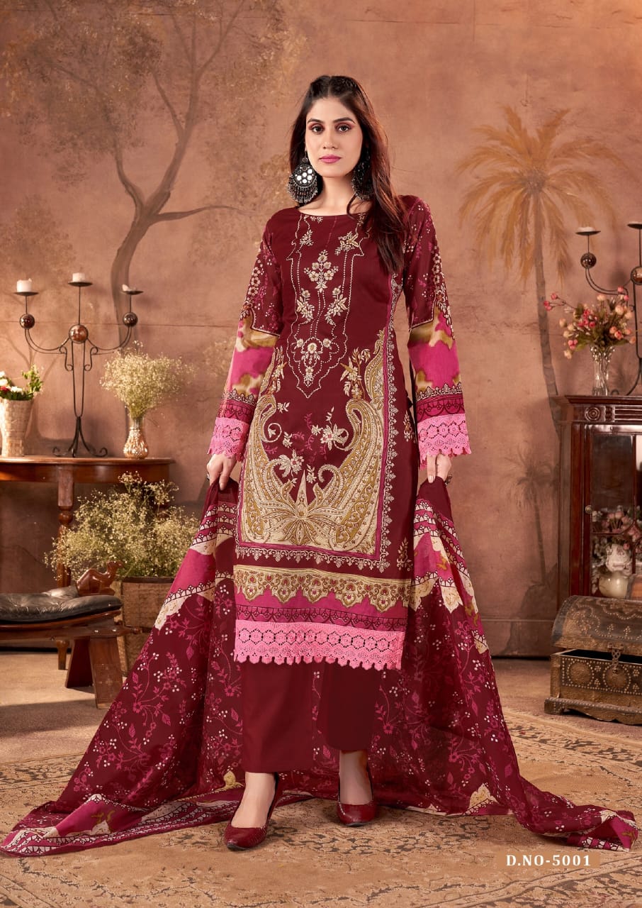 KESHAR FAZILAT VOL 5 KARACHI DRESS MATERIAL