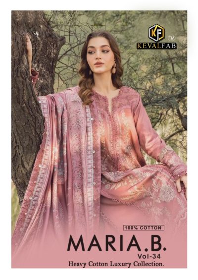 KEVAL FAB MARIA B VOL 34 LAWN KARACHI SUITS CATALOG