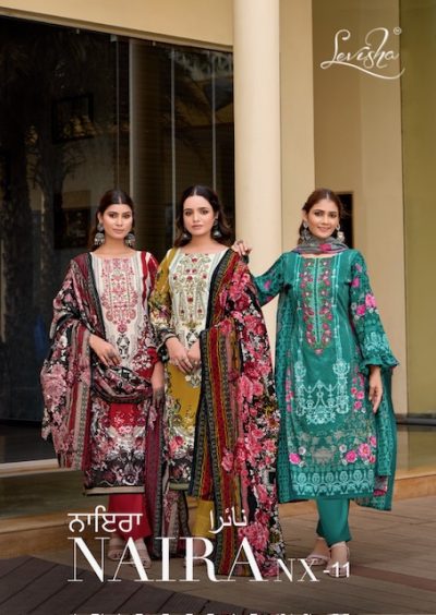 LEVISHA NAIRA NX VOL 11 COTTON PAKISTANI SUITS