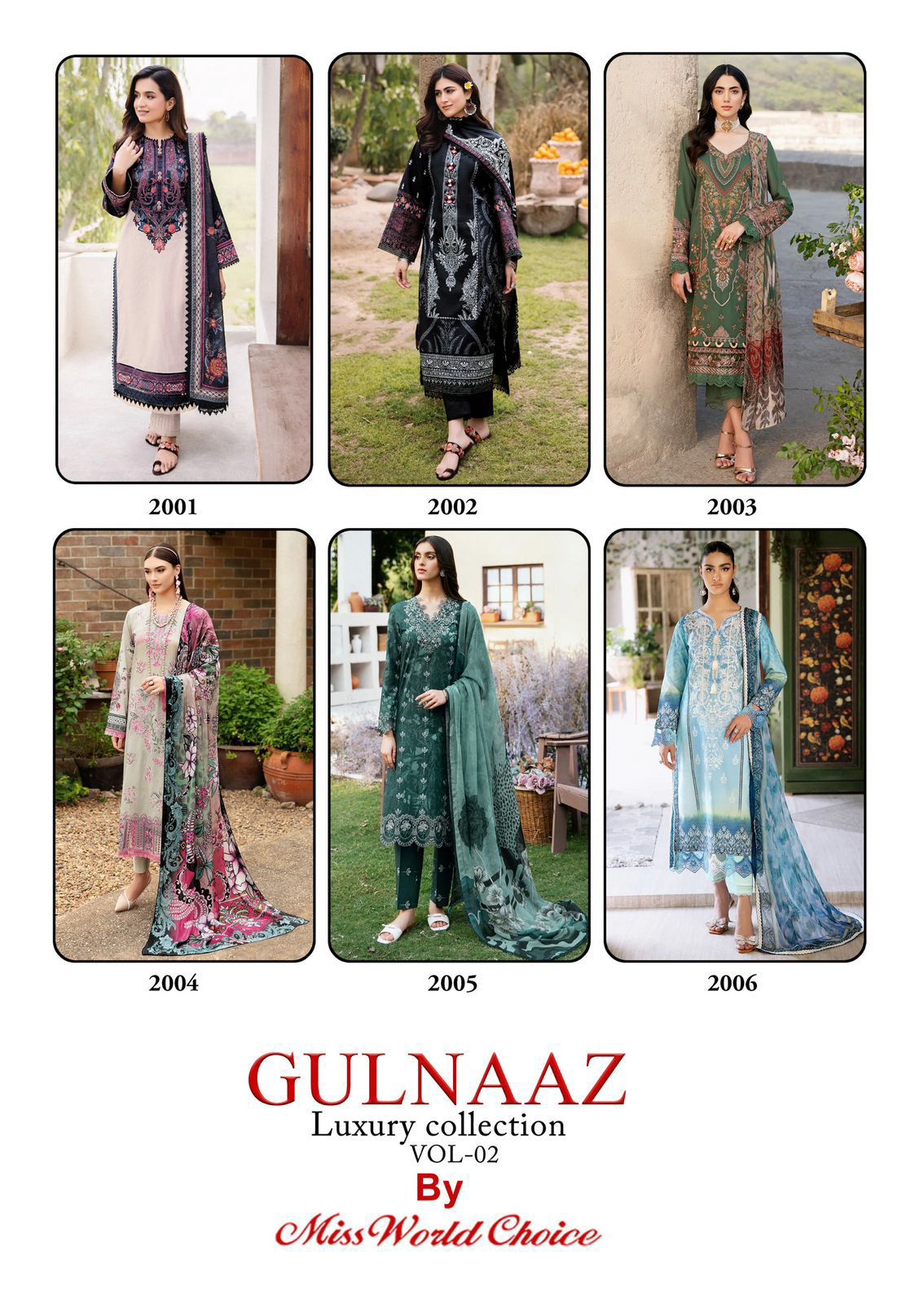 MISS WORLD GULNAAZ VOL 2 LAWN KARACHI SUITS