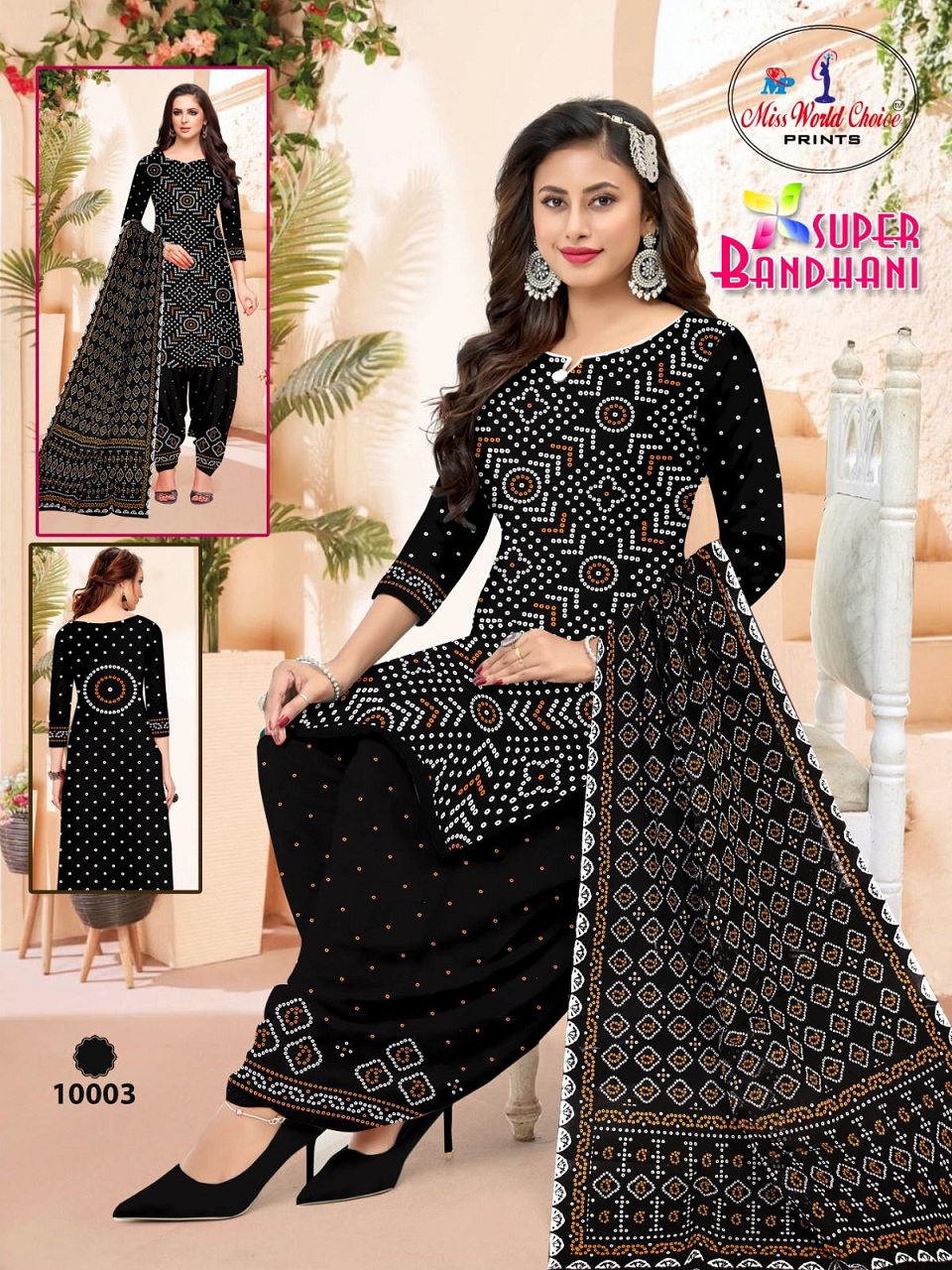 MISS WORLD SUPER BANDHANI VOL 10 DRESS MATERIAL