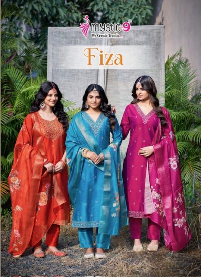 MYSTIC 9 FIZA VOL 2 SILK EMBROIDERY KURTIS CATALOG