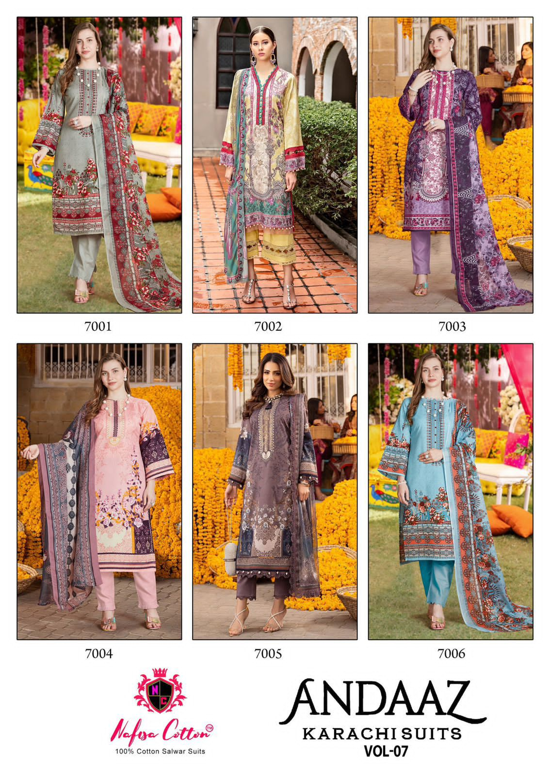 NAFISA COTTON ANDAAZ VOL 7 KARACHI SUITS