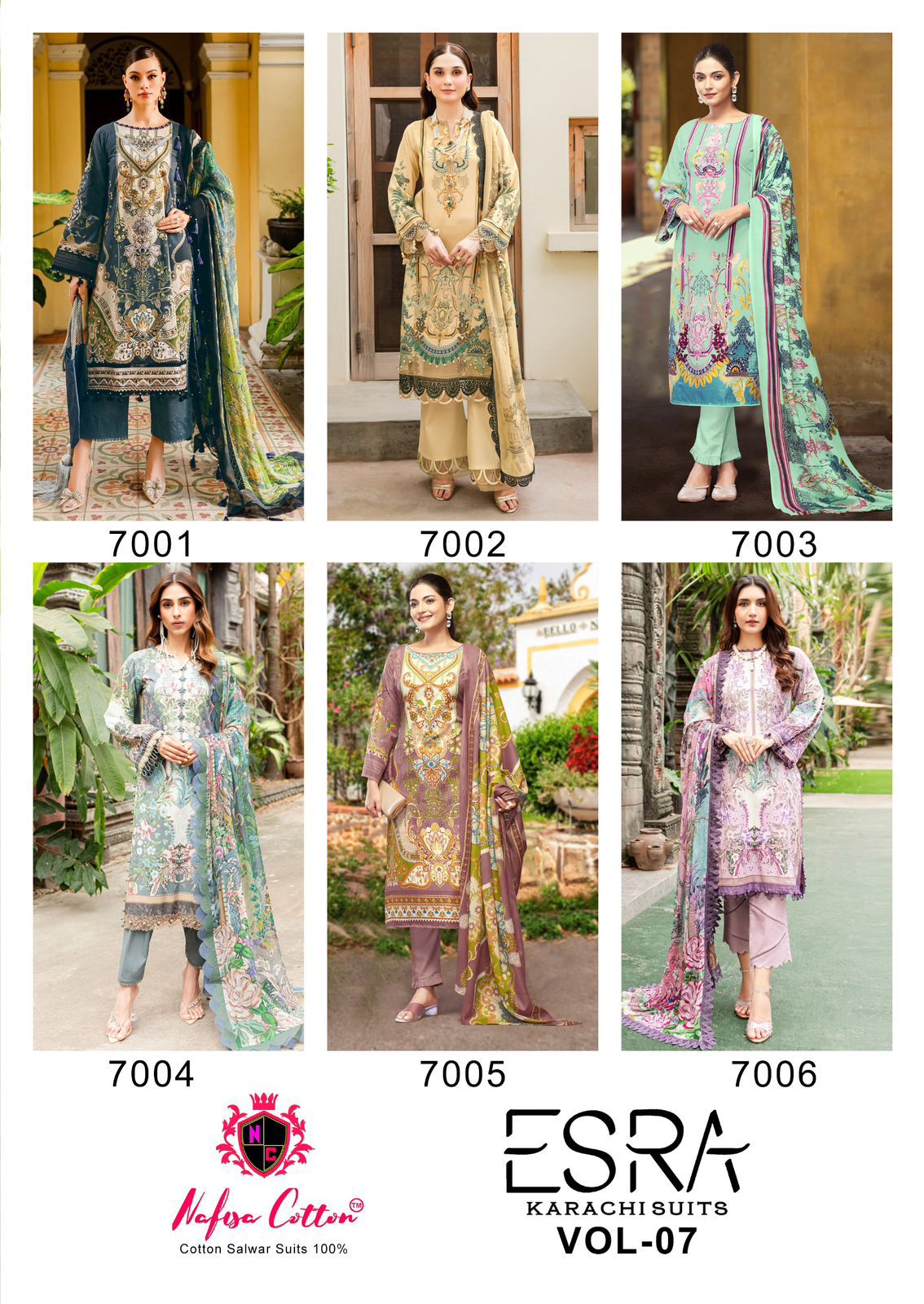 NAFISA COTTON ESRA VOL 7 PAKISTANI KARACHI SUITS