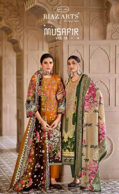 RIAZ ARTS MUSAFIR VOL 18 PURE LAWN KARACHI SUITS