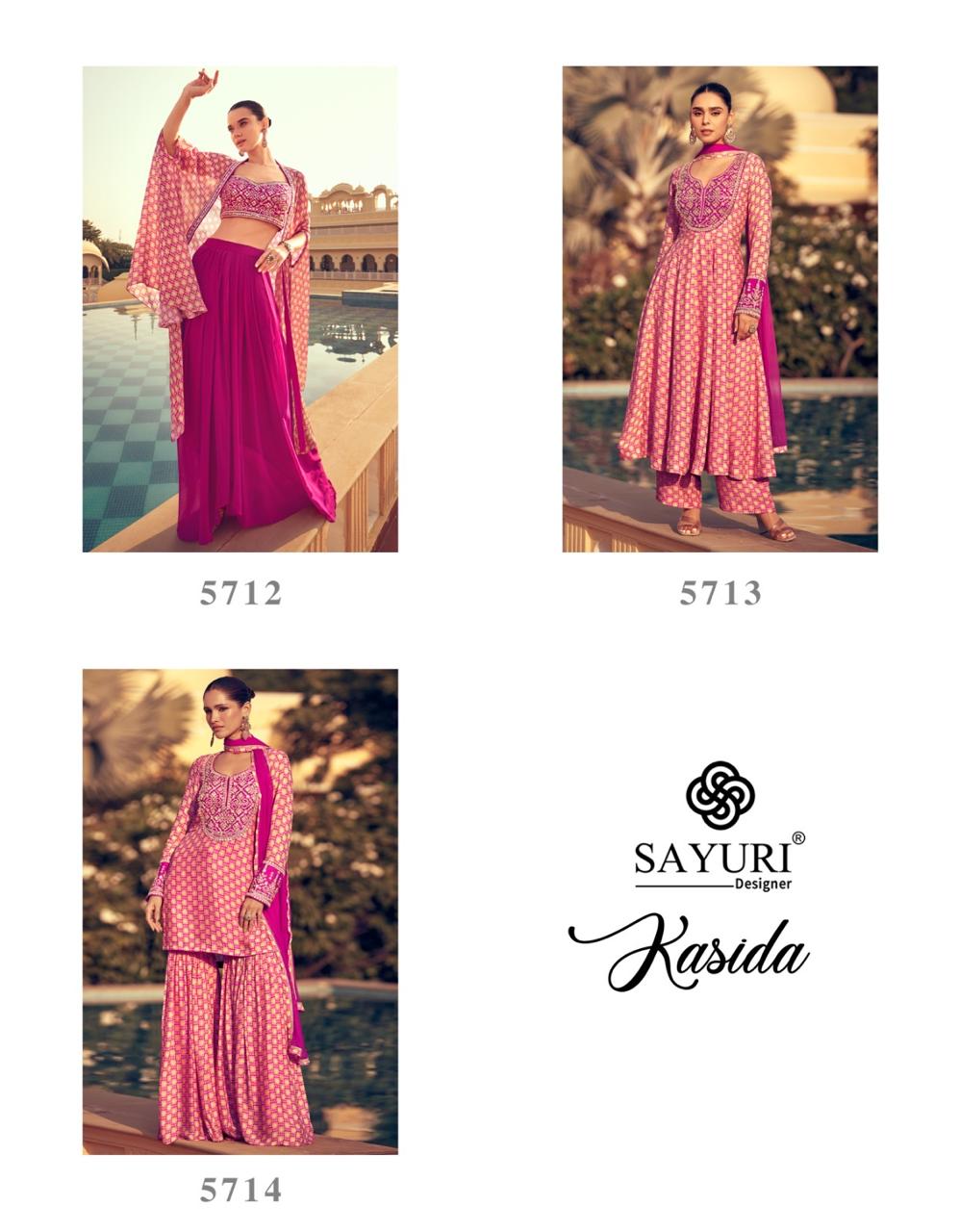 SAYURI DESIGNER KASIDA DESIGNER CHINNON SUITS