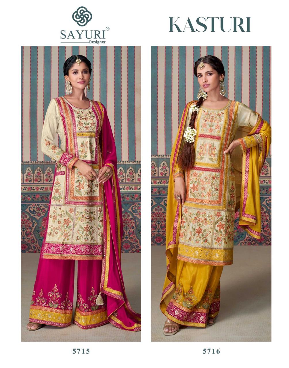 SAYURI DESIGNER KASTURI DESIGNER CHINNON SUITS