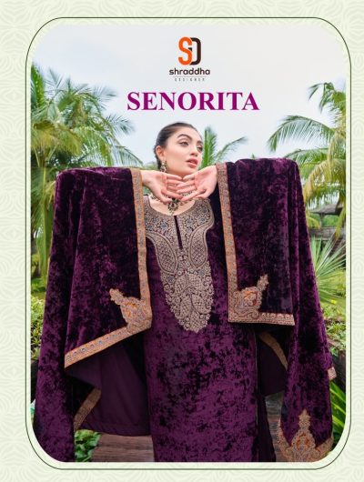 SHRADDHA DESIGNER SENORITA VELVET WINTER SUITS