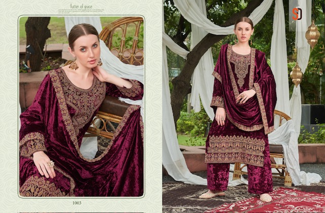 SHRADDHA DESIGNER SENORITA VELVET WINTER SUITS