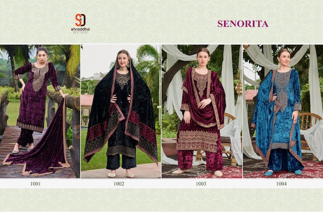 SHRADDHA DESIGNER SENORITA VELVET WINTER SUITS