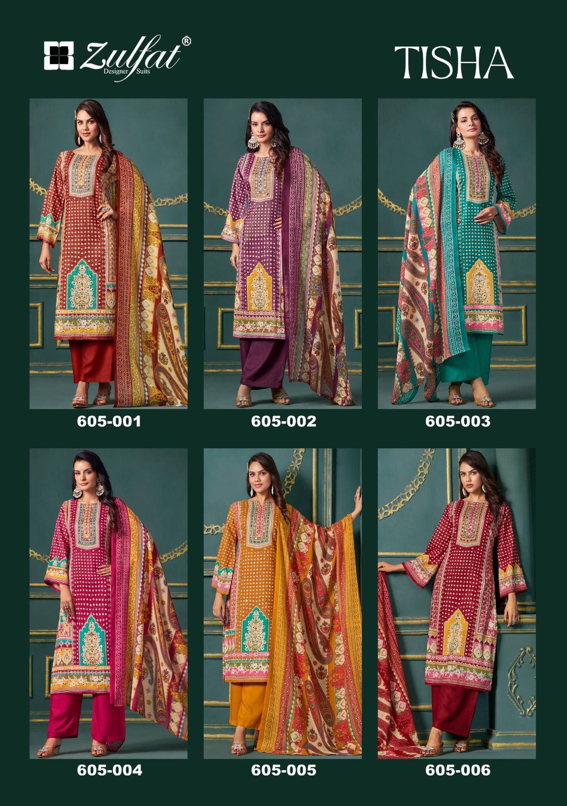 ZULFAT DESIGNER SUITS TISHA SALWAR KAMEEZ WHOLESALER