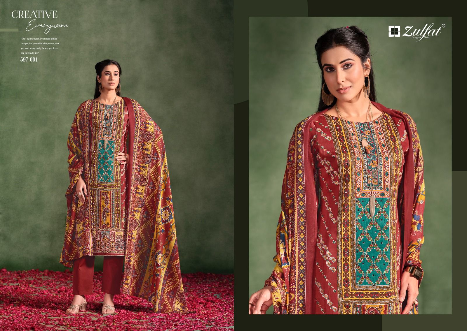 ZULFAT RAABTA VOL 2 PURE JAM COTTON SUITS