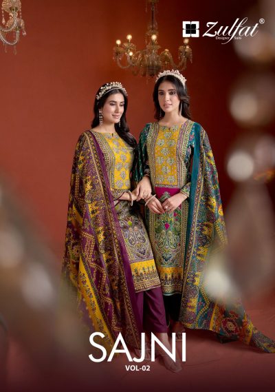 ZULFAT SAJNI VOL 2 PURE JAM COTTON SUITS