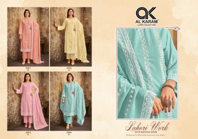 AL KARAM LAHORI WORK COTTON EMBROIDERY SUITS