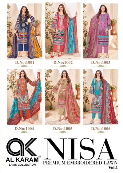 AL KARAM NISA PURE LAWN EMBROIDERY SUITS CATALOG