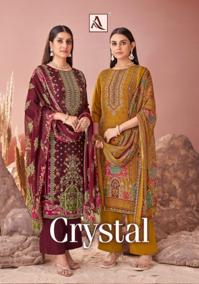 ALOK SUIT CRYSTAL VISCOSE ORGANZA SUITS CATALOGUE