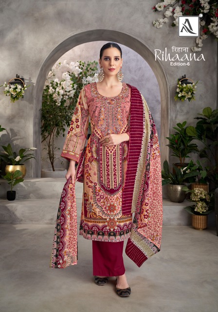 ALOK SUIT RIHAANA VOL 6 COTTON PAKISTANI SUITS